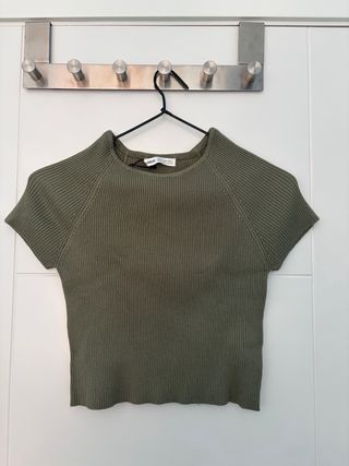 Pull&Bear Camiseta/Top Verde Talla L