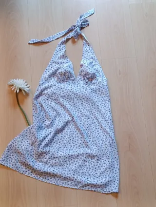 Vestido mujer verano Halter Flores Vintage Talla X