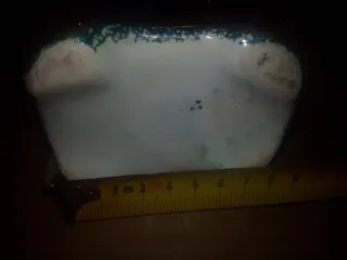 Lote Vintage Kitsch Gran Jarrón Jaspeado y Búcaro