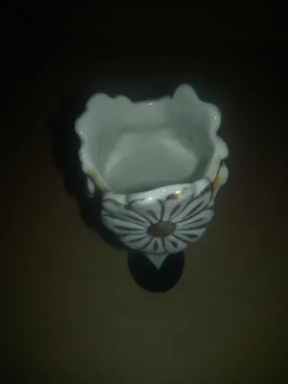 Lote Vintage Kitsch Gran Jarrón Jaspeado y Búcaro