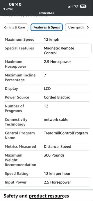 Cinta de correr negra plegable