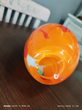 Jarrón de cristal opalino naranja