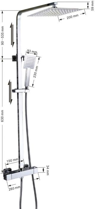 Columna ducha monomando Sena JS-H002 Cromo Vetra