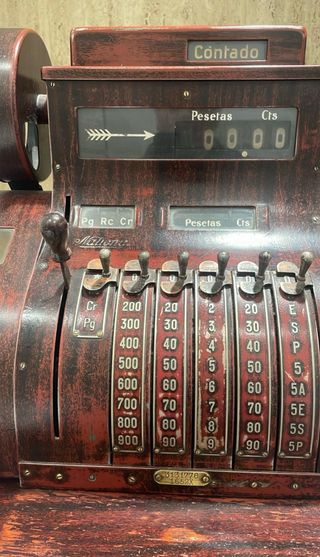 Caja Registradora Antigua National Restaurada