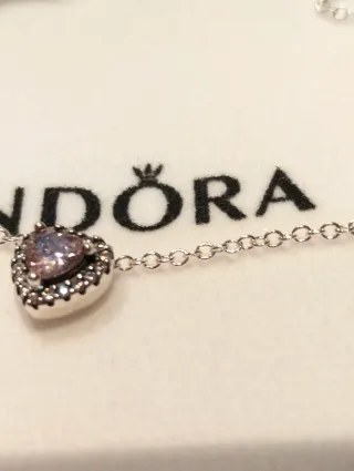 Gargantilla Pandora Plata Corazón rosa