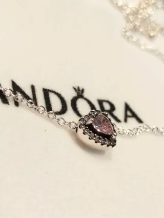 Gargantilla Pandora Plata Corazón rosa