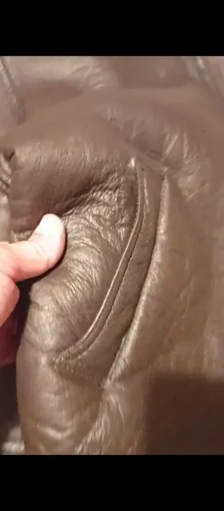 Cazadora de cuero de carnero marrón