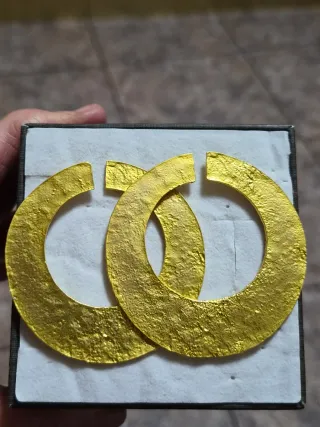 Pendientes Aro Zara Dorados Acero