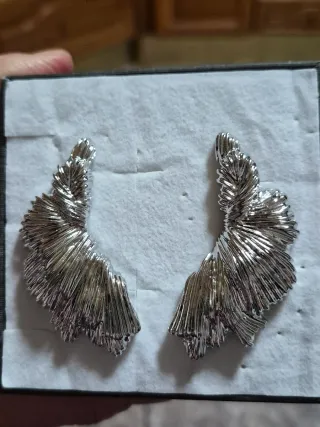 Pendientes Zara Acero Plateado