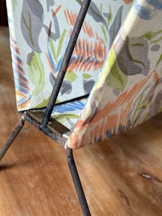 Portariviste vintage tessuto e metallo