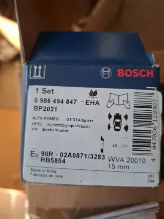 Pastillas Freno Bosch VW Escarabajo