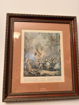 4 Láminas Antiguas Francesas Marco Época .