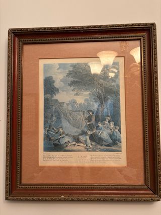 4 Láminas Antiguas Francesas Marco Época .