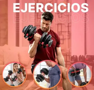 MANCUERNAS AJUSTABLES 24KG: ¡TU GYM EN 1 SOLO EQUI