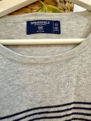 Jersey de hombre gris con rayas Springfield XXL