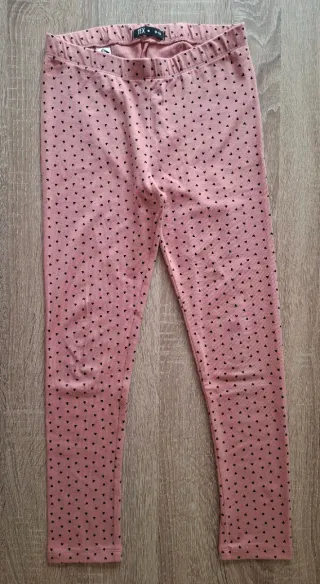 Leggings niña rosa con corazones negros