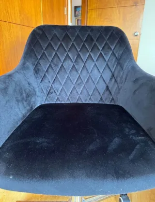 Silla de oficina terciopelo negro