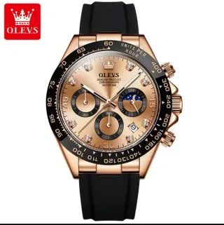 Reloj Olevs Hombre Dorado y Negro