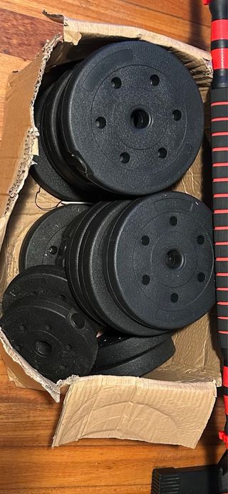 Set de pesas con barra