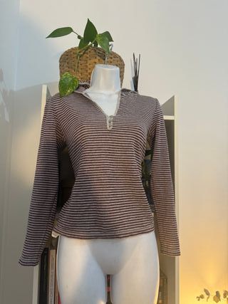 Jersey con capucha Y2K a rayas - Mango