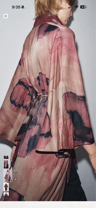 Kimono bordado con abalorios