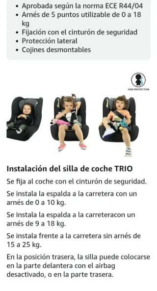 Silla coche para  cinturón seguridad solo