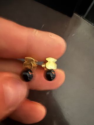 Pendientes Oso Negro Plata S925