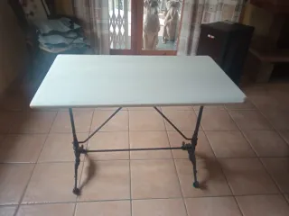 Conjunto 5 mesas forja y mármol