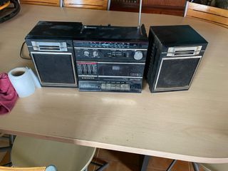 Radio Casete Sanyo Negro/Plata