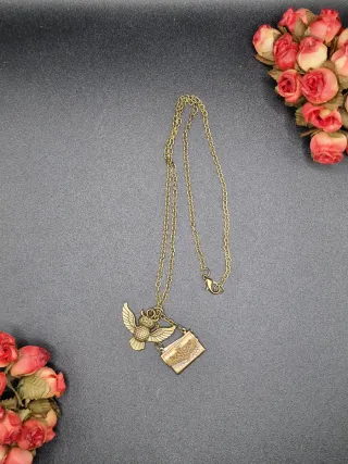 Collana gufo lettera Hogwarts Harry Potter
