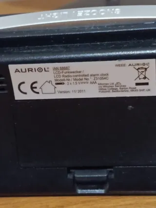 Reloj Despertador Digital AURIOL Negro