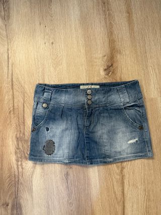 Minifalda vaquera y2k // falda corta denim XS