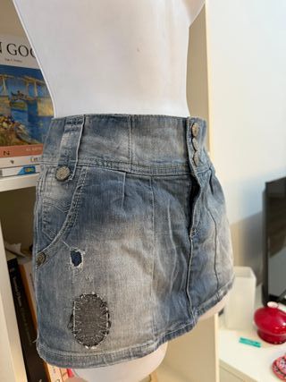 Minifalda vaquera y2k // falda corta denim XS