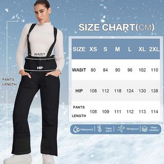 Pantalones de esquí negros mujer Talla XL