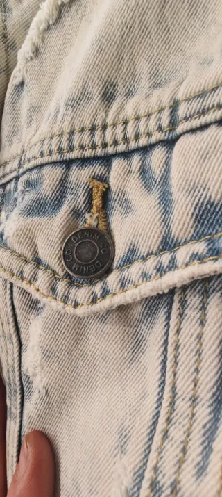 Giubbotto Primark Denim Bianco e Blu