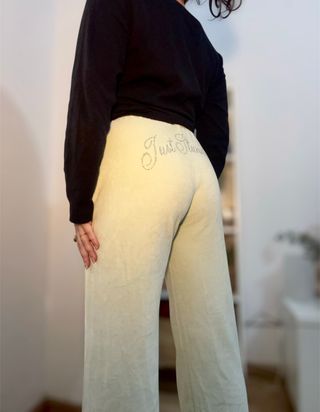 Pantalón de chándal terciopelo con strass - T.M