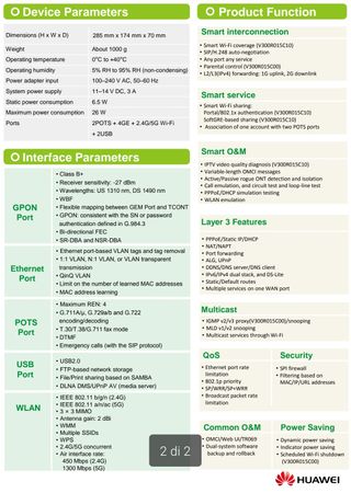 Router Fibra Ottica Huawei HG8245Q