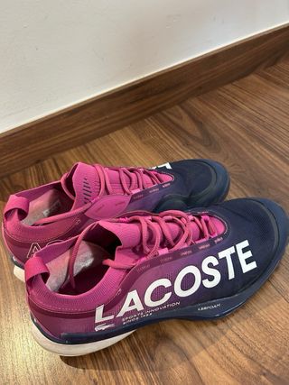 Zapatillas Tenis Lacoste Azul y Rosa