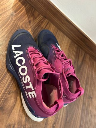 Zapatillas Tenis Lacoste Azul y Rosa