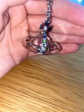 Collar Orbe Saturno Plateado