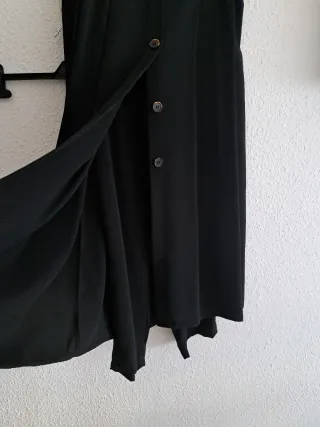 Falda pantalón larga negra con cinturilla elastica