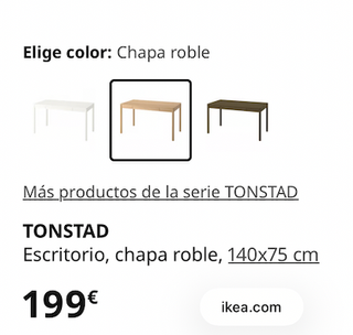 Escritorio IKEA TONSTAD Roble