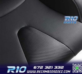 ASIENTO DEPORTIVO SEMI BAQUET ESTILO RS CUERO NEGRO