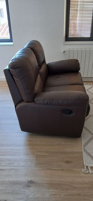 Sofá 2 plazas abatible piel sintética (140 cm)