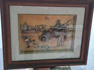 Cuadro decorativo madera y cristal