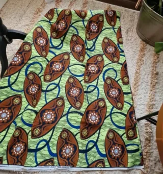 Tela africana verde pistacho timbal marrón