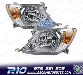 FAROS PARA TOYOTA HILUX VIGO PICK-UP 05-11 FONDO CROMO