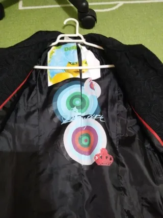 Abrigo Desigual Negro Multicolor