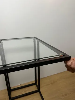 Mesitas auxiliares cristal y metal