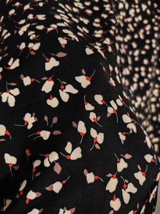 Blusa Mango Negra Talla S Estampada